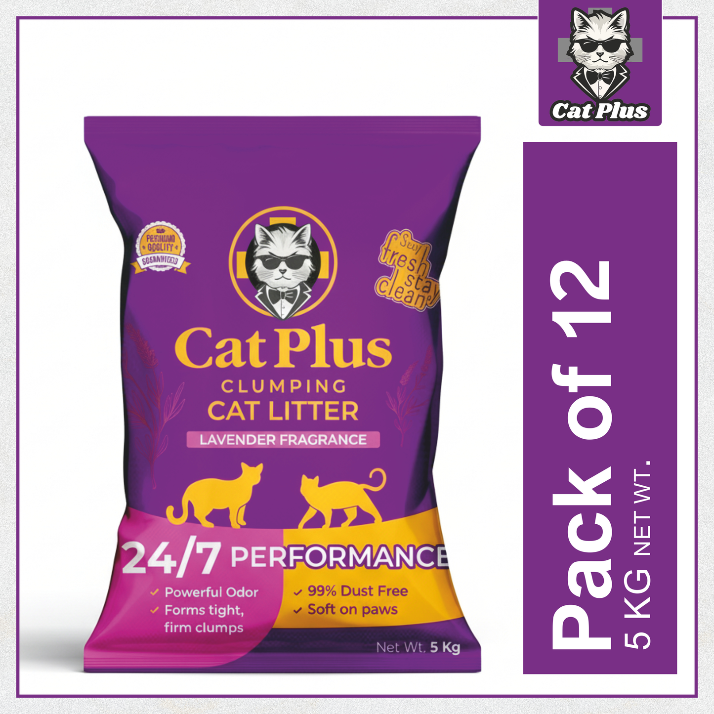 CatPlus Premium Clumping Cat Litter 60kg (Mega Saver Pack)